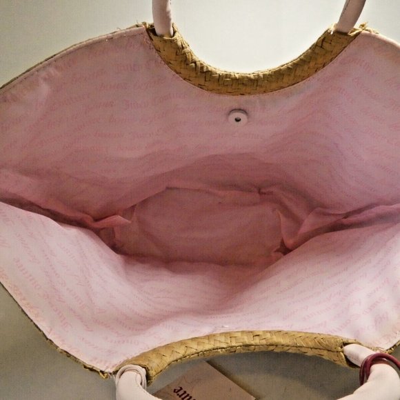 Juicy Couture Purse Woven Straw HandBag 2 Straps Tote Snap Lined NWT - Picture 5 of 10